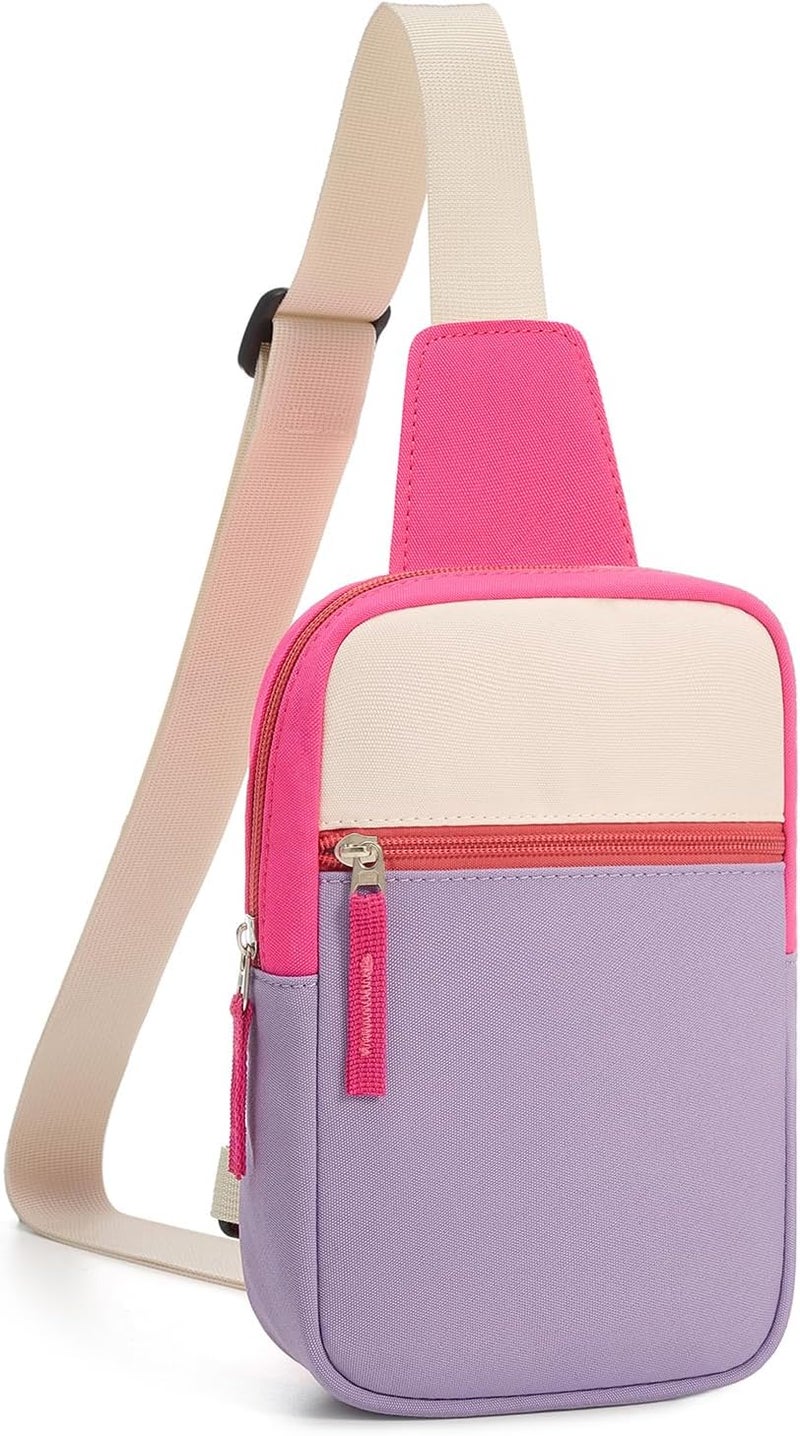 cotmcor Store Valentines Day Gifts for Kids: Fanny Pack Birthday Gift for 8 9 10 11 12 Year Old Teen Girls Trendy Stuff, Preppy Colorblock Crossbody Bag Adjustable Sling Belt Bags Purse for Travel Outdoor - Image 1